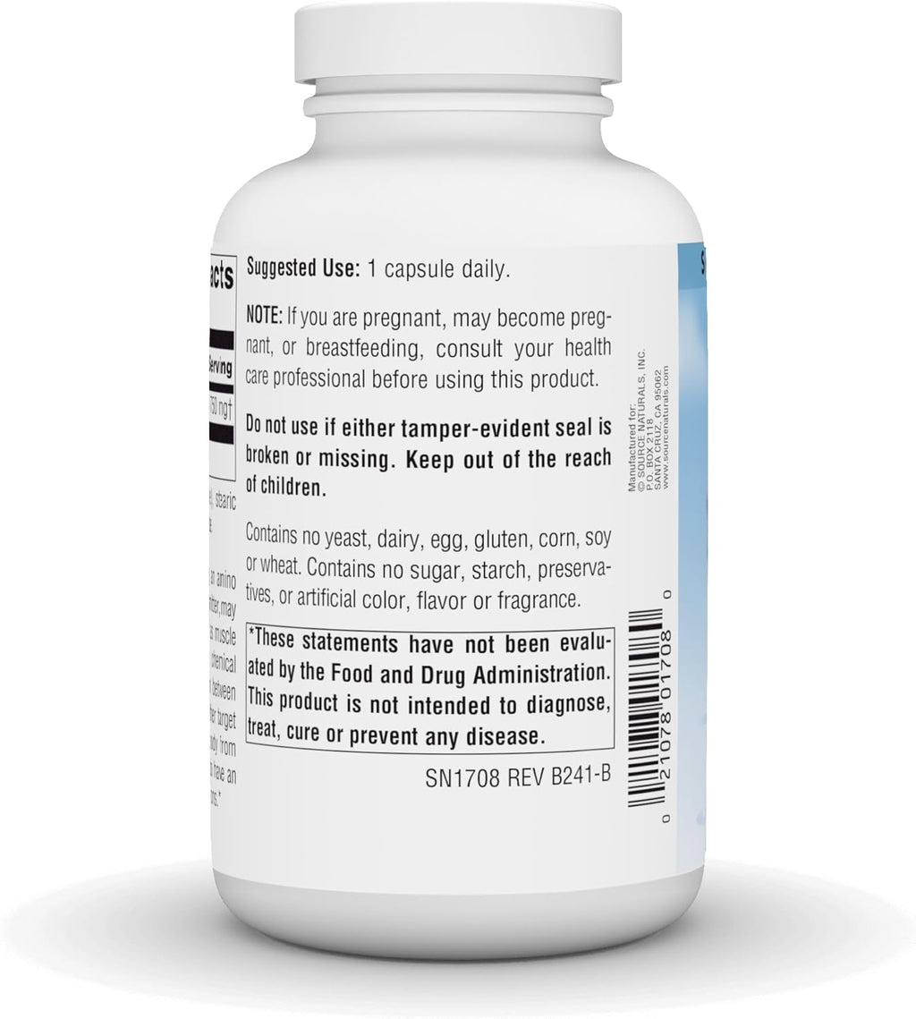Source Naturals Serene Science GABA, for a Calm Mind, 750mg - 180 Capsules