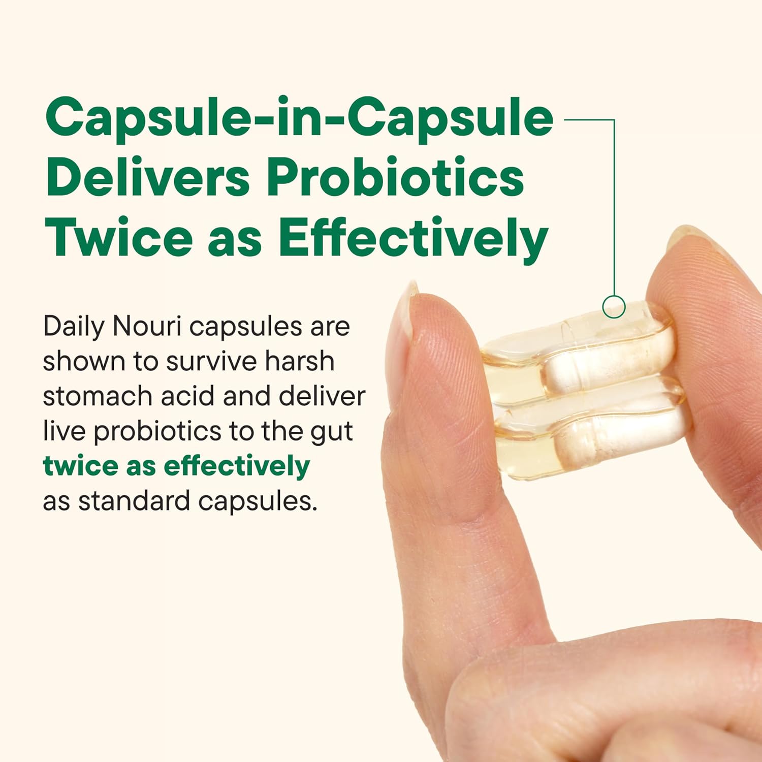 Daily Nouri Stress Support Probiotic for Women & Men | Supports Cortisol Management, Stress Relief, Mood, Digestion & Gut Health | 3 Clinically Studied Strains + Vegan Omega Oil | 30-Day Supply