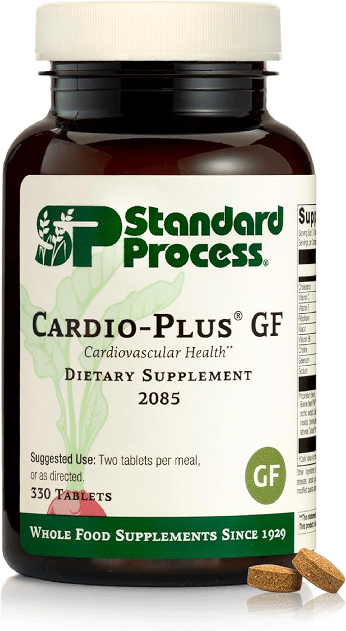 Standard Process Cardio-Plus GF - Supports Heart Health & Circulation - Cardiovascular Support with Vitamins B6, C & E - Includes Niacin & Selenium - Gluten-Free, Non-Dairy & Non-Soy - 330 Tablets