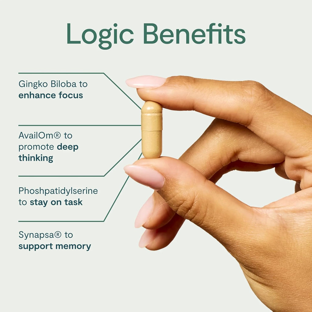 Thesis Logic - Nootropic Brain Support Supplement - Helps Facilitate Deep Thinking and Supports Memory and Focus - Gingko Biloba, Bacopa Monnieri, L-Theanine & More - 1 Month Supply (24 Servings)