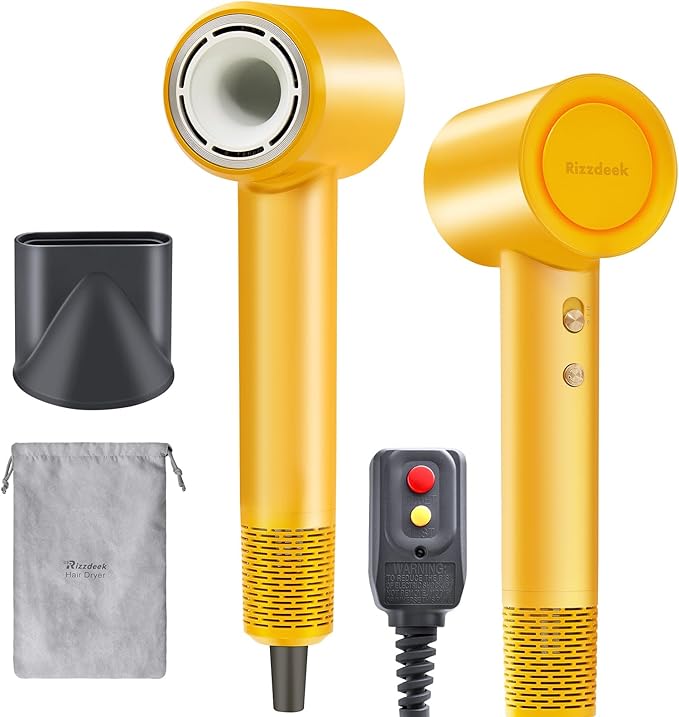 Ionic Hair Dryer, 500M Negative Ions UP 160,000 RPM High-Speed Brushless Blow Dryer for Frizz-Free Shine, Fast Drying Intelligent Thermo-Control, Lightweight Dryer with Magnetic Nozzle