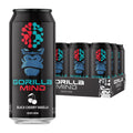 Gorilla Mind Energy Drink | Unmatched Energy · Amplified Focus | N-Acetyl-L-Tyrosine, Alpha-GPC, 200mg Caffeine, Uridine, Saffron | 0 Sugar Or Artificial Colors | 16oz, 12-Pack (Black Cherry Vanilla)
