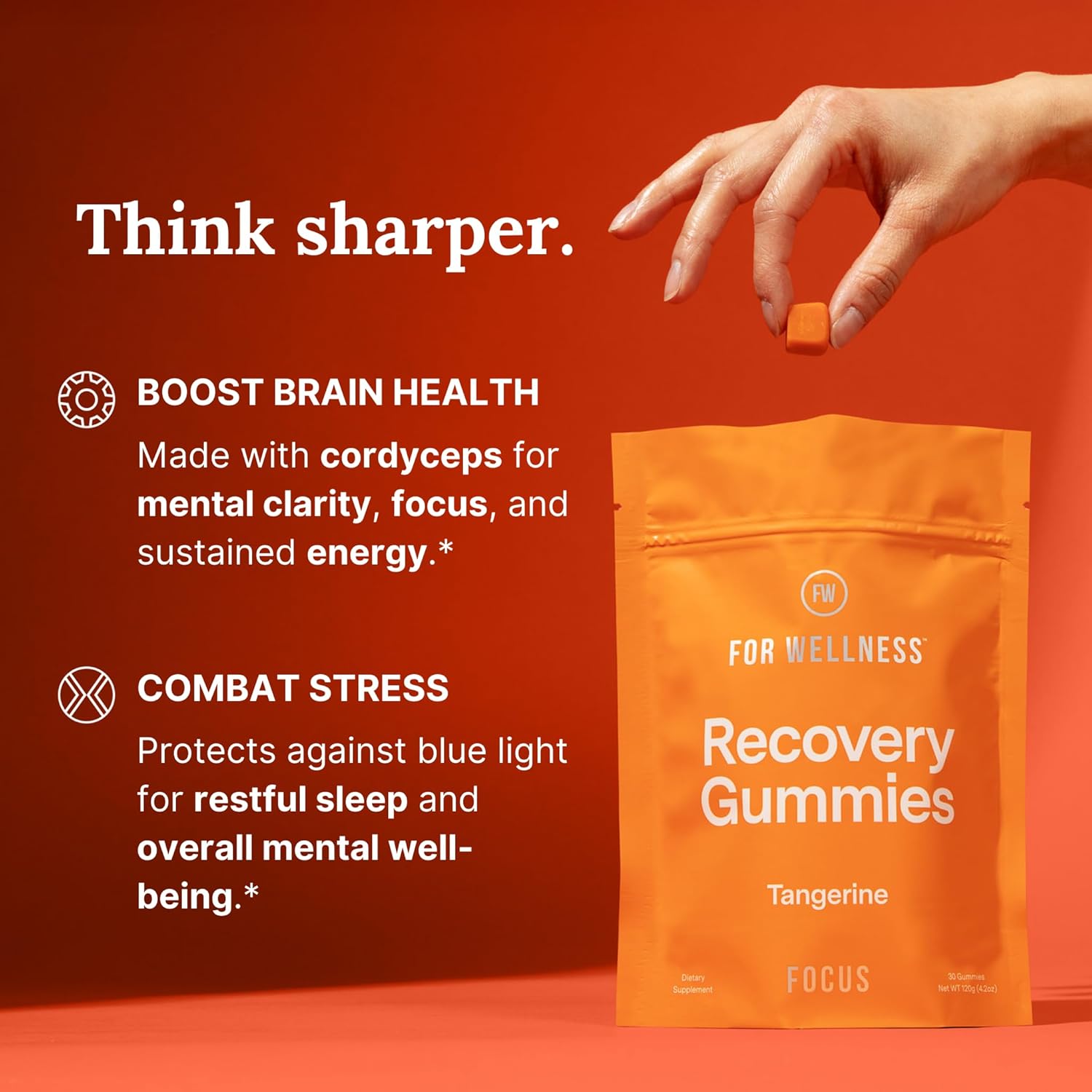 First-of-Its-Kind Eye Health & Focus Gummies with Lutein, Zeaxanthin, Cordyceps & Vitamin A | Vision, Brain Support, Memory, Sleep & Stress Relief | Blue Light Protection | Vegan, Gluten-Free - 30pc