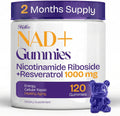 NAD+ Supplement with Resveratrol, 1000mg Liposomal Nicotinamide Riboside with Quercetin, NMN Supplement Alternative Supports Cellular Energy & Repair, 120 NAD Gummies for Brain Boost