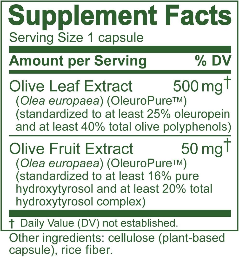 Olive Leaf Extract Capsules – 25% Oleuropein (40% Total Polyphenols), Plus 20% Hydroxytyrosol Complex – 100% Grown & Extracted in Spain (90 Capsules)