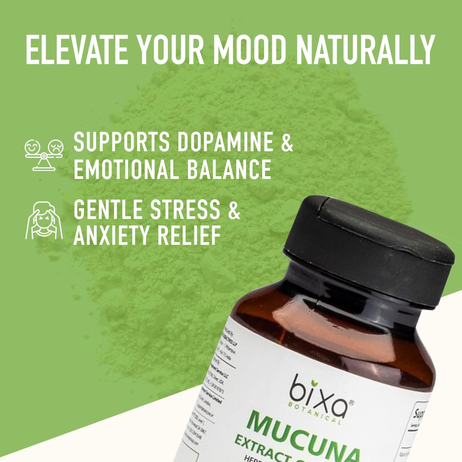 bixa BOTANICAL Mucuna Pruriens Extract Capsules (Kapikacchu/Velvet Bean/Kaunch Beej) ǀ 60 Veg Capsules (450mg)