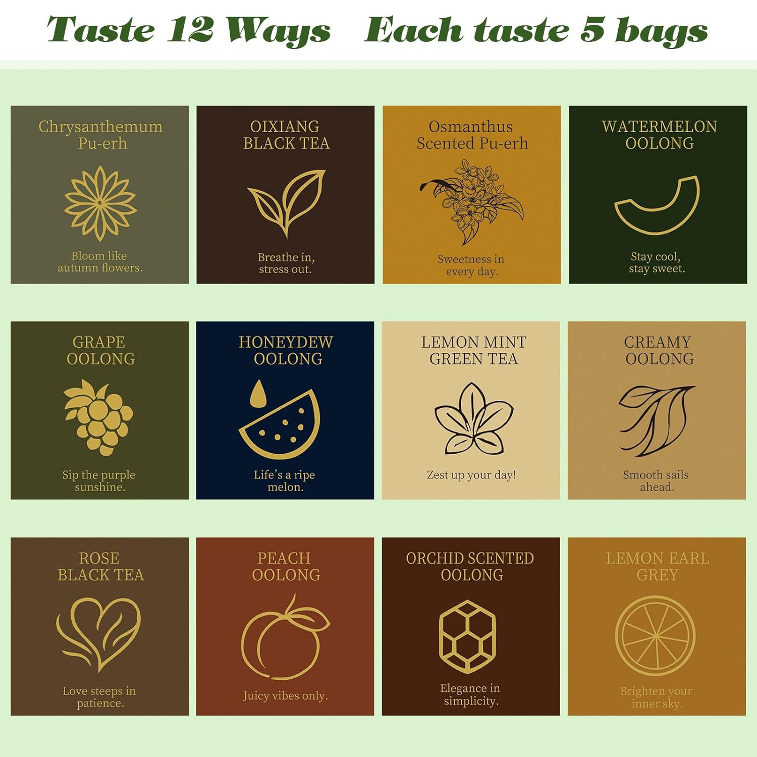 HugCoz Tea Gift Set | 24 Assorted Tea Bags | Christmas Day & Corporate Gifting Option | 12 Exotic Herbal Blends with Premium Whole Leaf in Eco-Friendly Pyramid Bags