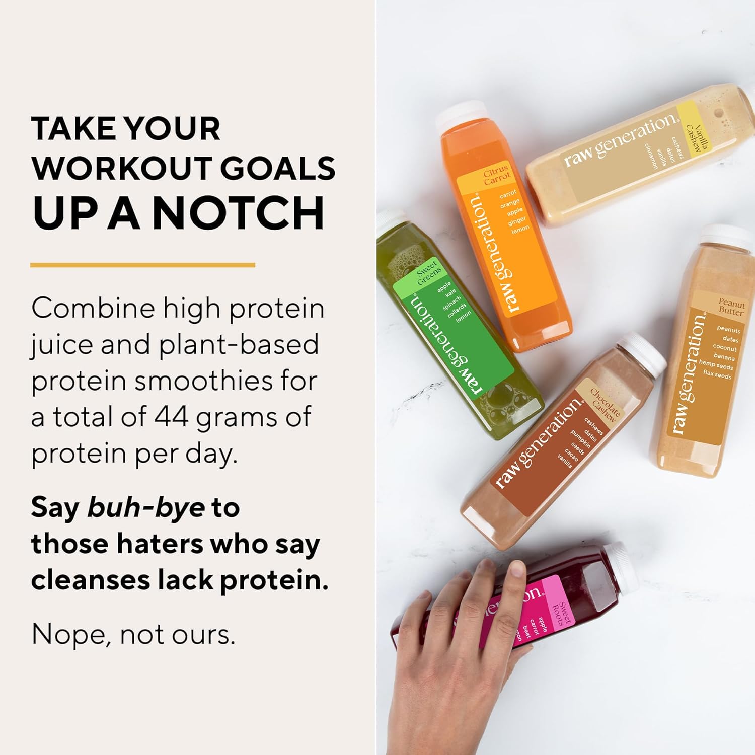 Raw Generation 5-Day Protein Cleanse – High Protein Juice Cleanse with Dairy and Soy-Free Protein Smoothies/Gets Results Quickly While Energizing Your Workouts/Jumpstart a Healthier Diet