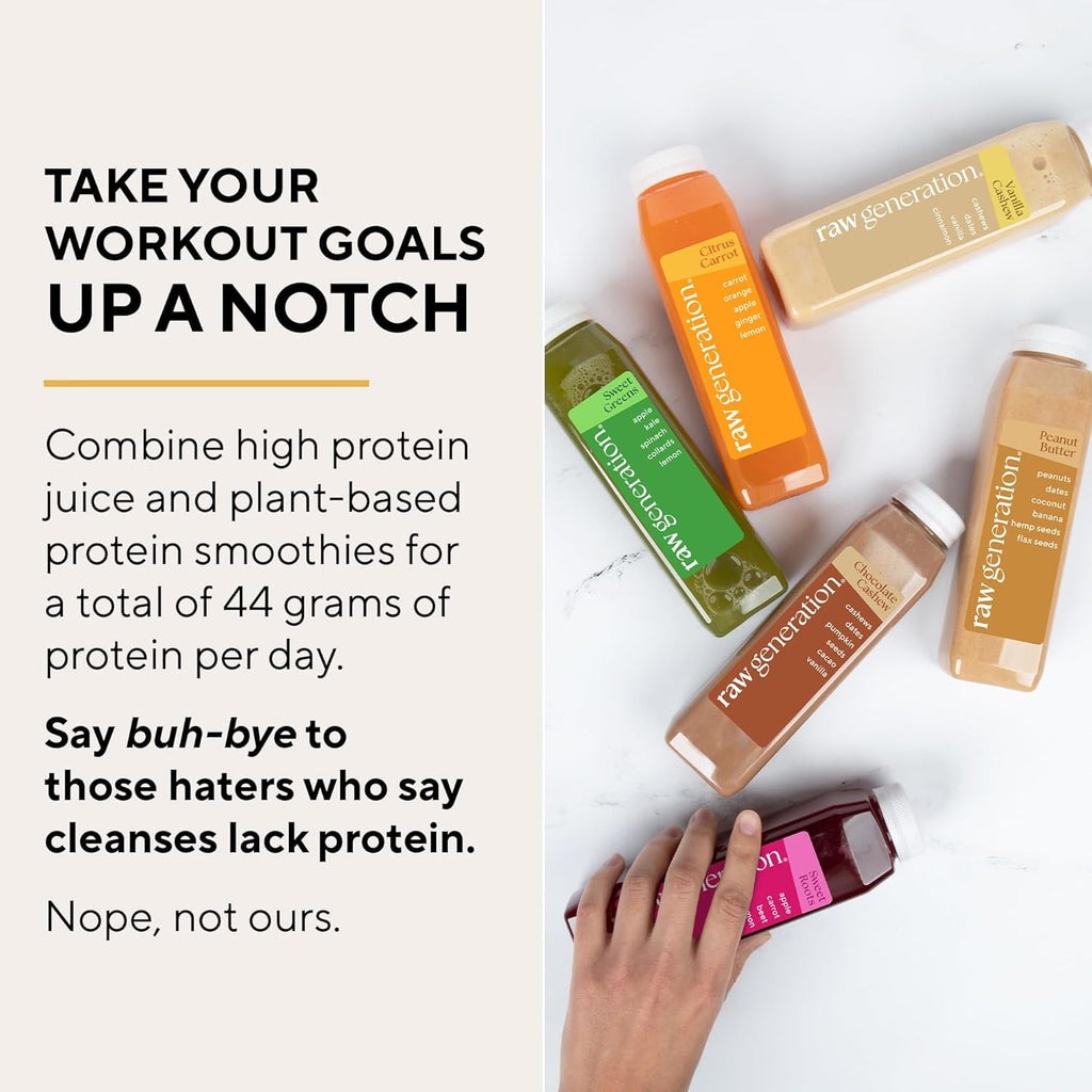 Raw Generation 3-Day Protein Cleanse – High Protein Juice Cleanse with Dairy and Soy-Free Protein Smoothies/Gets Results Quickly While Energizing Your Workouts/Jumpstart a Healthier Diet