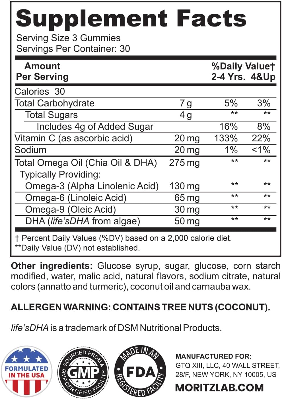 DR. MORITZ Vegan Omega 3 Gummies for Kids and Toddlers (90 Count), Omega 3 Kids Gummies for Brain and Heart Health, No Fish Oil and Gluten Free