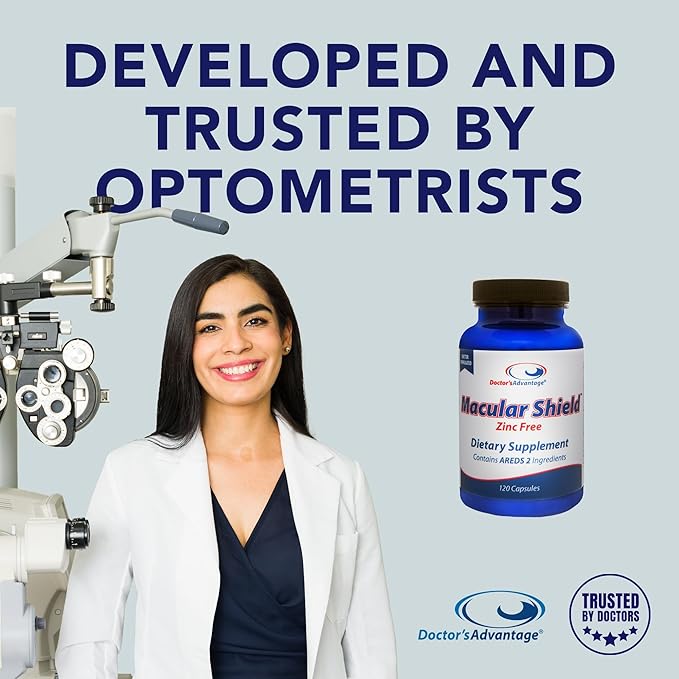 Doctor's Advantage Zinc-Free Eye Shield Vitamins - 120 Capsules, 30-Day Supply - Lutein and Zeaxanthin Supplements with AREDS-2 Ingredients for Age-Related Eye Support