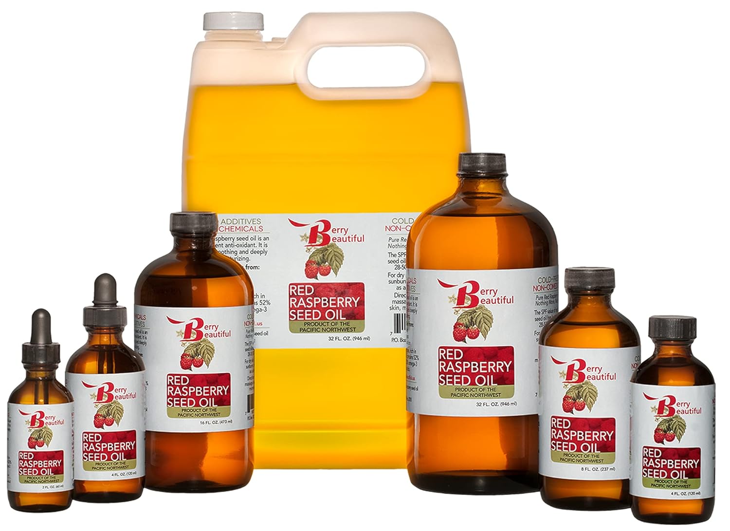 Red Raspberry Seed Oil - 1 gallon - Cold-pressed from Raspberries grown by Northwest Berry Co-op farmers