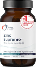 Designs for Health Zinc Supreme - 30mg Zinc Bisglycinate Chelate Supplement with Cofactors Taurine, Vitamin B6, B2 + Molybdenum - Immune Support Supplement - Vegan + Non-GMO (90 Capsules)