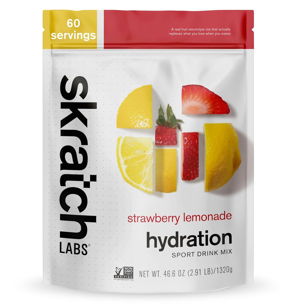 Skratch Labs Hydration Powder | Sport Drink Mix | Electrolytes Powder for Exercise, Endurance, and Performance | Strawberry Lemonade | 60 Servings | Non-GMO, Vegan, Kosher