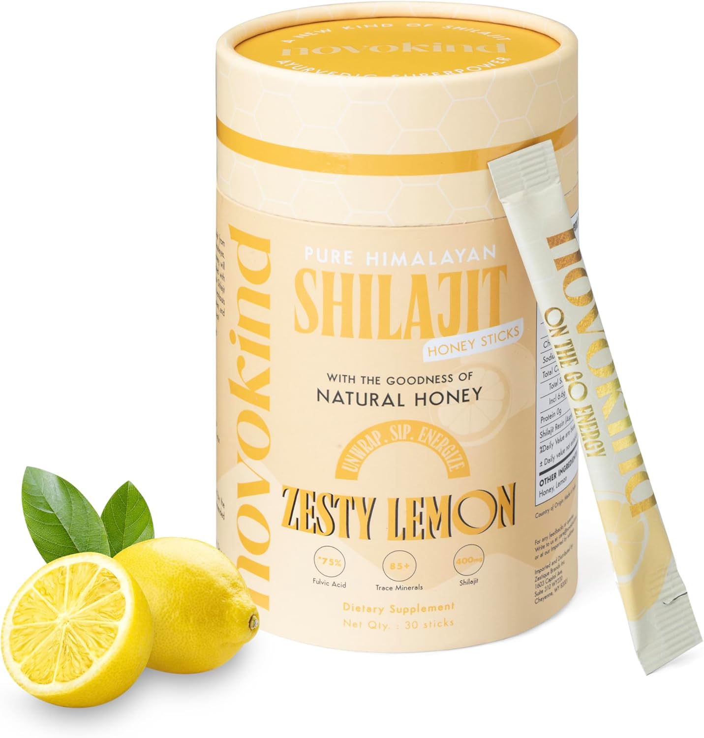 Pure Himalayan 400mg Shilajit Honey Sticks for Men & Women Health - Lemon Flavor | Pack of 30 Premium Energy Sticks | 75%+ Fulvic Acid | 85+ Trace Minerals | Gut Friendly & Immune Support