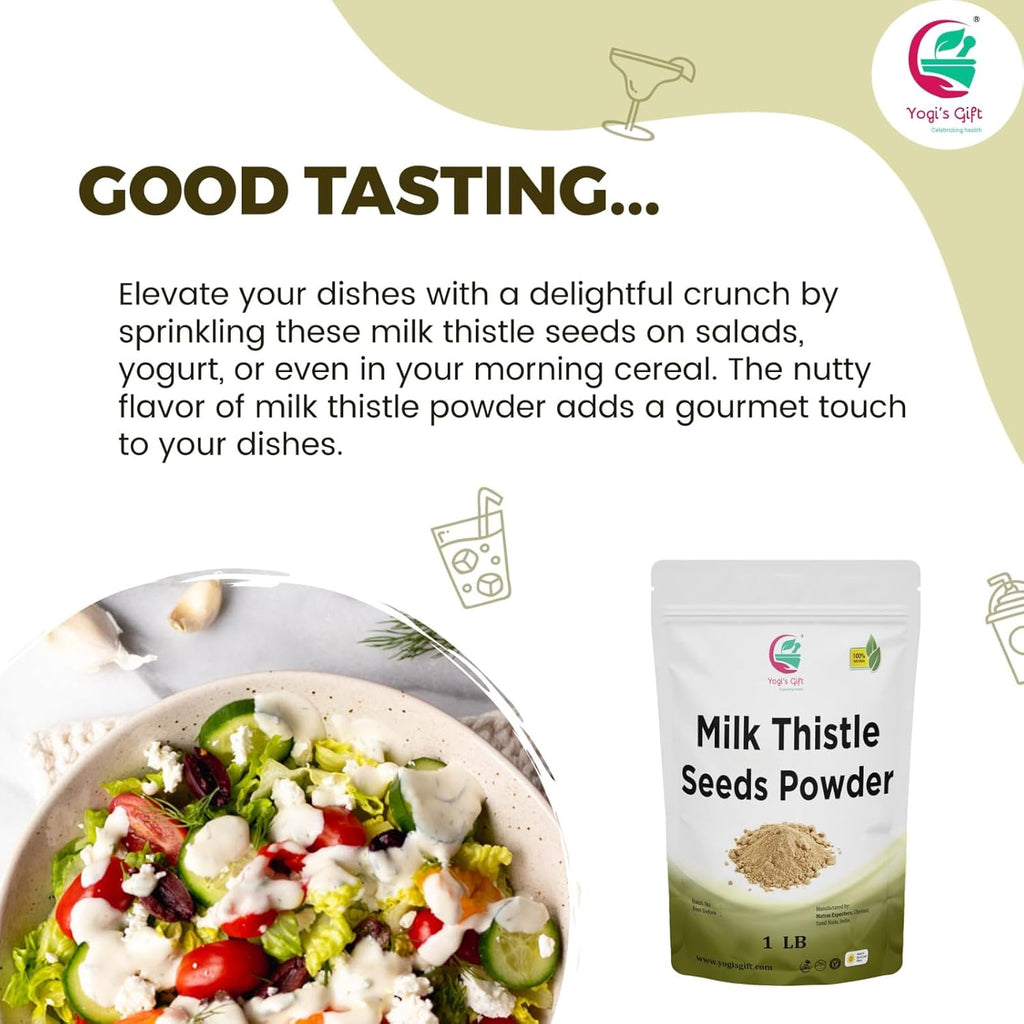 Milk Thistle Seed Powder 1 LB | Rich in Silymarin | by Yogi's Gift®