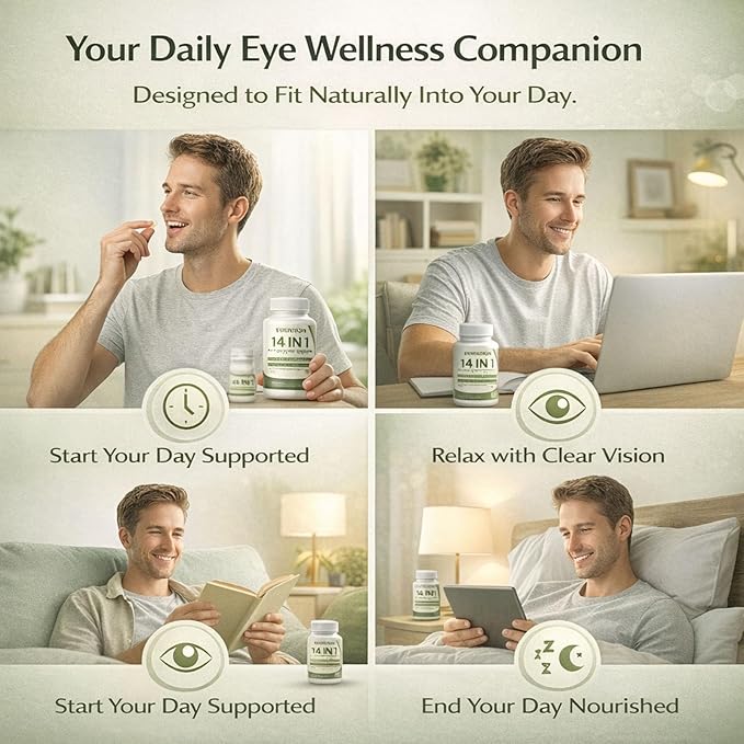 Evervision 14-in-1 Advanced Eye Formula, Daily Eye Nutrition Supplement with Lutein, Zeaxanthin, Saffron & Bilberry Extract, Eye Health Support for Adults – 60 Capsules (2)