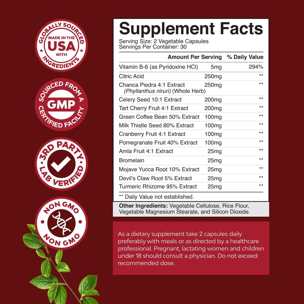 Green Coffee Bean Extract for Uric Acid Cleanse & Detox - Green Coffee Beans with Turmeric, Tart Cherry & Celery Seed for Adults - Daily Uric Acid Flush for Joints Support & Kidney Cleanser – 60 Ct