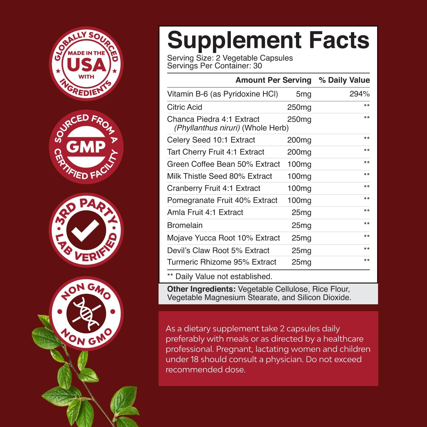 Green Coffee Bean Extract for Uric Acid Cleanse & Detox - Green Coffee Beans with Turmeric, Tart Cherry & Celery Seed for Adults - Daily Uric Acid Flush for Joints Support & Kidney Cleanser – 60 Ct