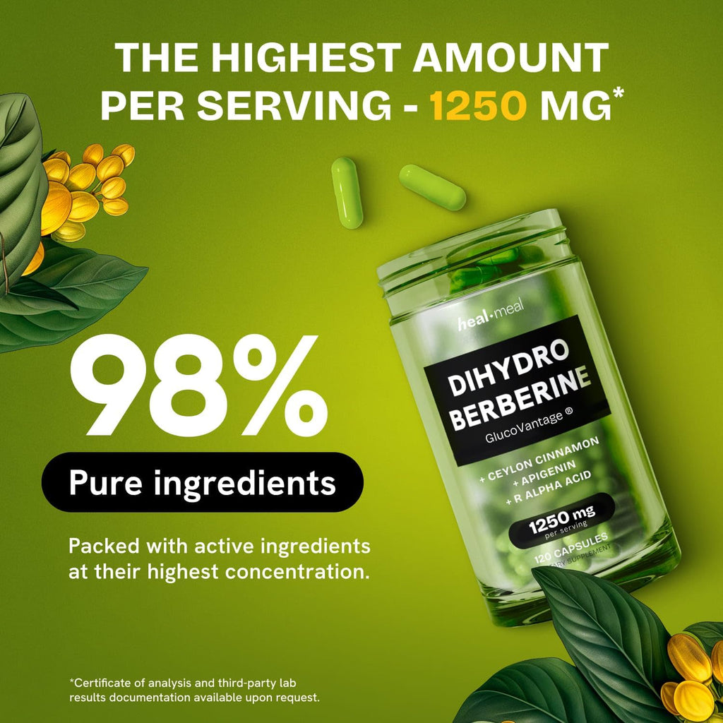 Dihydroberberine Supplement - Dehydro Berberine Supplement - Super Berberine Supplement with Ceylon Cinnamon & R Alpha Lipoic Acid & Apigenin - Hydroberberine 480 caps (4 Packs)