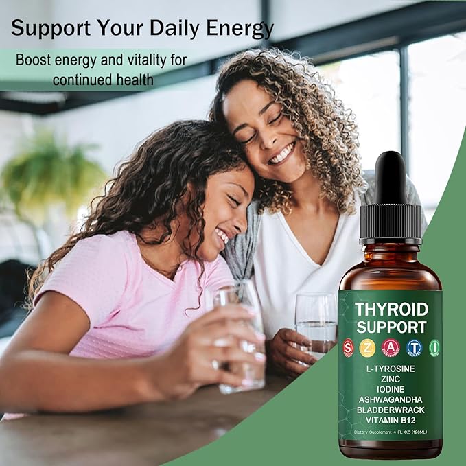 Kindled Thyroid Support Drops - Actora Liquid Drops Formula with Selenium, Iodine, Ashwagandha & Zinc for Energy & Metabolism Support, Berry Flavor, 4 fl oz
