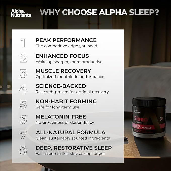 Sleep Aid for Adults - Magnesium Glycinate Powder - Melatonin Free Formula with L-Theanine Glycine Inositol - Natural Deep Sleep & Recovery for Peak Performance - 30 Servings