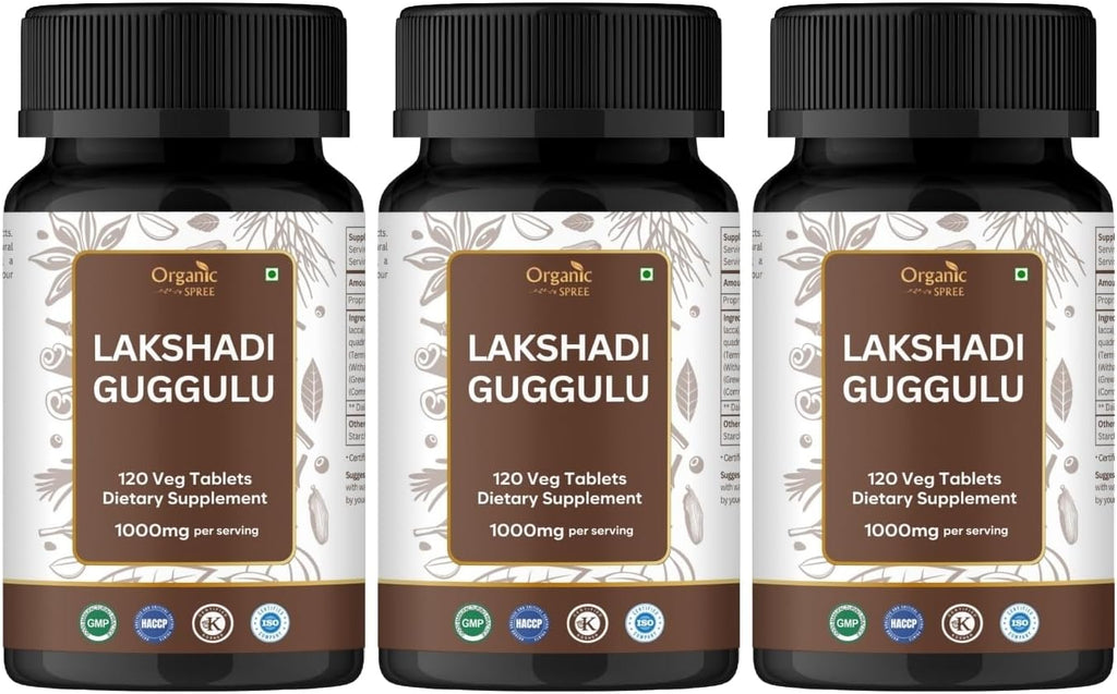 Lakshadi Guggulu 120 Tablets - Bone and Joint Support with hadjod, arjuna and guggulu* - Ayurvedic Formulation - Certified and Vegetarian (3)