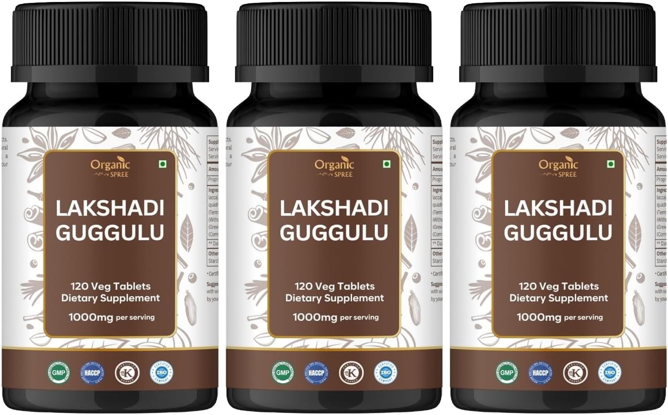 Lakshadi Guggulu 120 Tablets - Bone and Joint Support with hadjod, arjuna and guggulu* - Ayurvedic Formulation - Certified and Vegetarian (3)