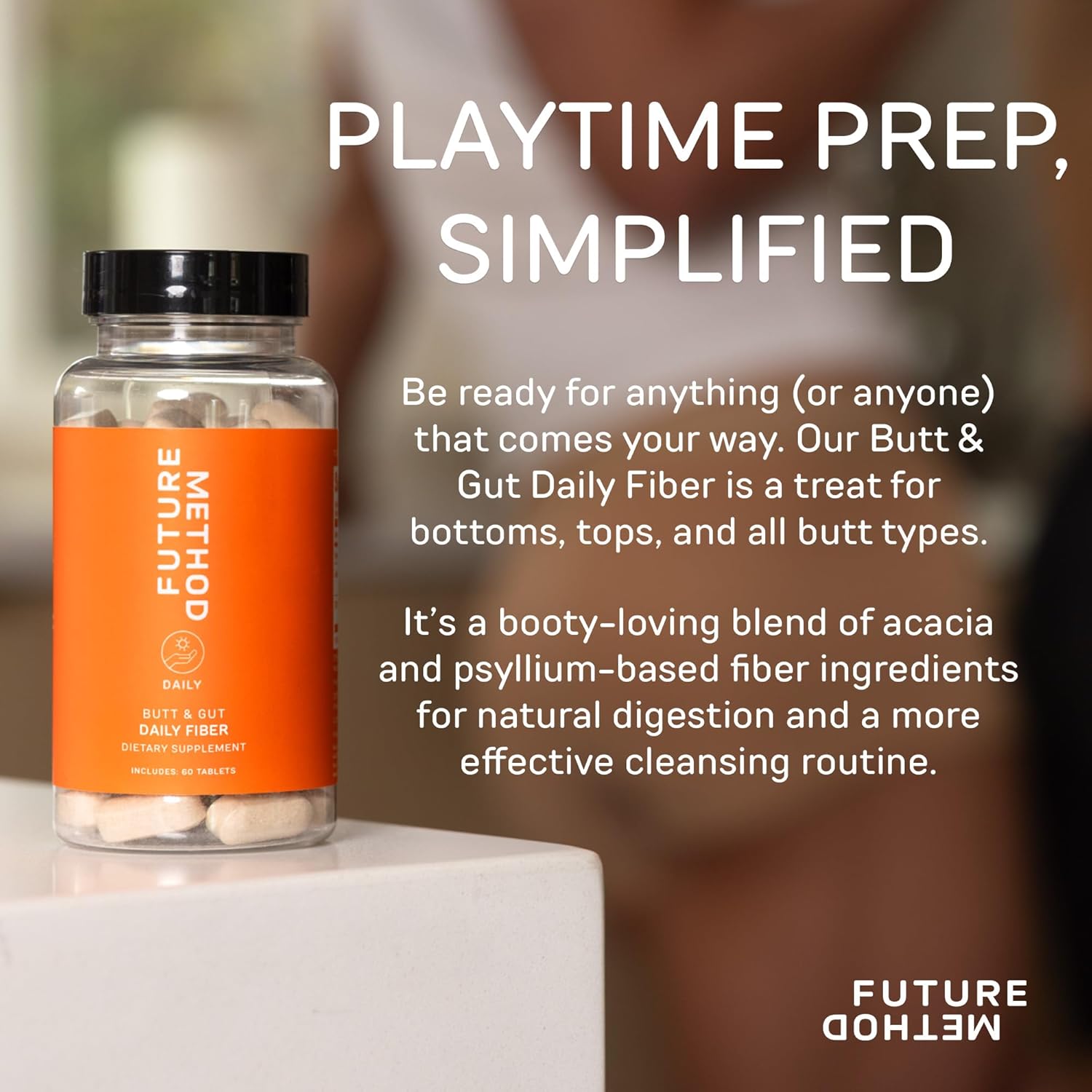 FUTURE METHOD Fiber Supplement, Acacia and Psyllium Husk Fiber Pills for Digestion (60ct)