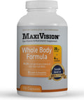 MaxiVision® AREDS 2 Whole Body Formula - AREDS 2 Eye Vitamins w/Lutein and Zeaxanthin - for Macular Support - Eye Supplements for Eye Strain - 120 Capsules Count, 1 Bottle