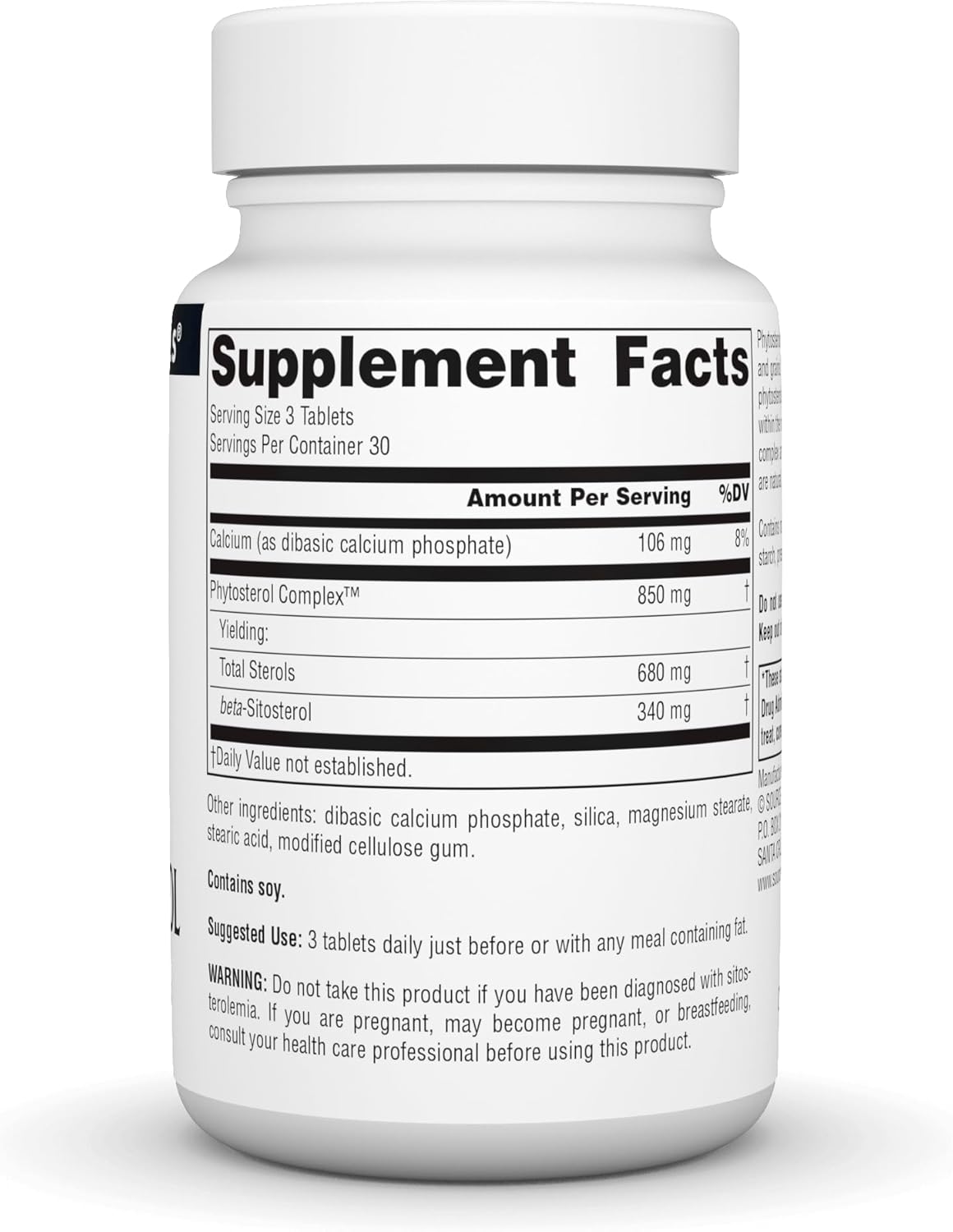 Source Naturals Phytosterol Complex with Beta-Sitosterol, Supports Healthy Cholesterol Levels*, 113 mg - 90 Tablets