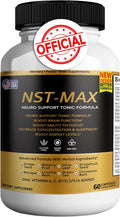 NST-Max Brain Booster | Nootropic Brain Supplements for Memory and Focus | Premium Natural Energy Supplement, Vitamins B6 & B12 | 60 Capsules