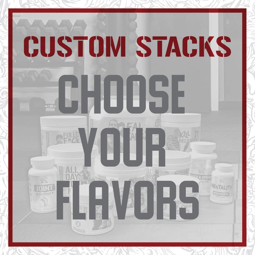 5% Nutrition 2-Stack | Reloaded + FullAF | Pre-Workout + NO Booster Pre (Select Your Flavors)
