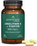 Prominent Nutrition Urolithin A + Fisetin, 30-Day Supply – Supports Vitality, Oxidative Stress, Muscle Recovery & Cellular Health – Vegan, Non-GMO, Gluten Free, 600mg Serving, 60 Capsules