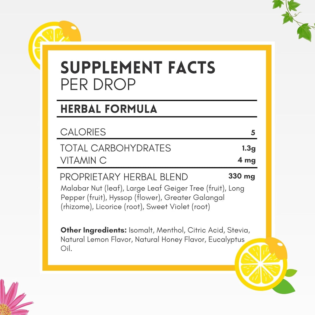 HERBION Naturals Cough Drops, Sugar-Free with Stevia, Dietary Supplement, Soothes Cough, for Adults & Children Over 6 Years, 25 Drops Each (18 Count (Pack of 1), Honey Lemon)