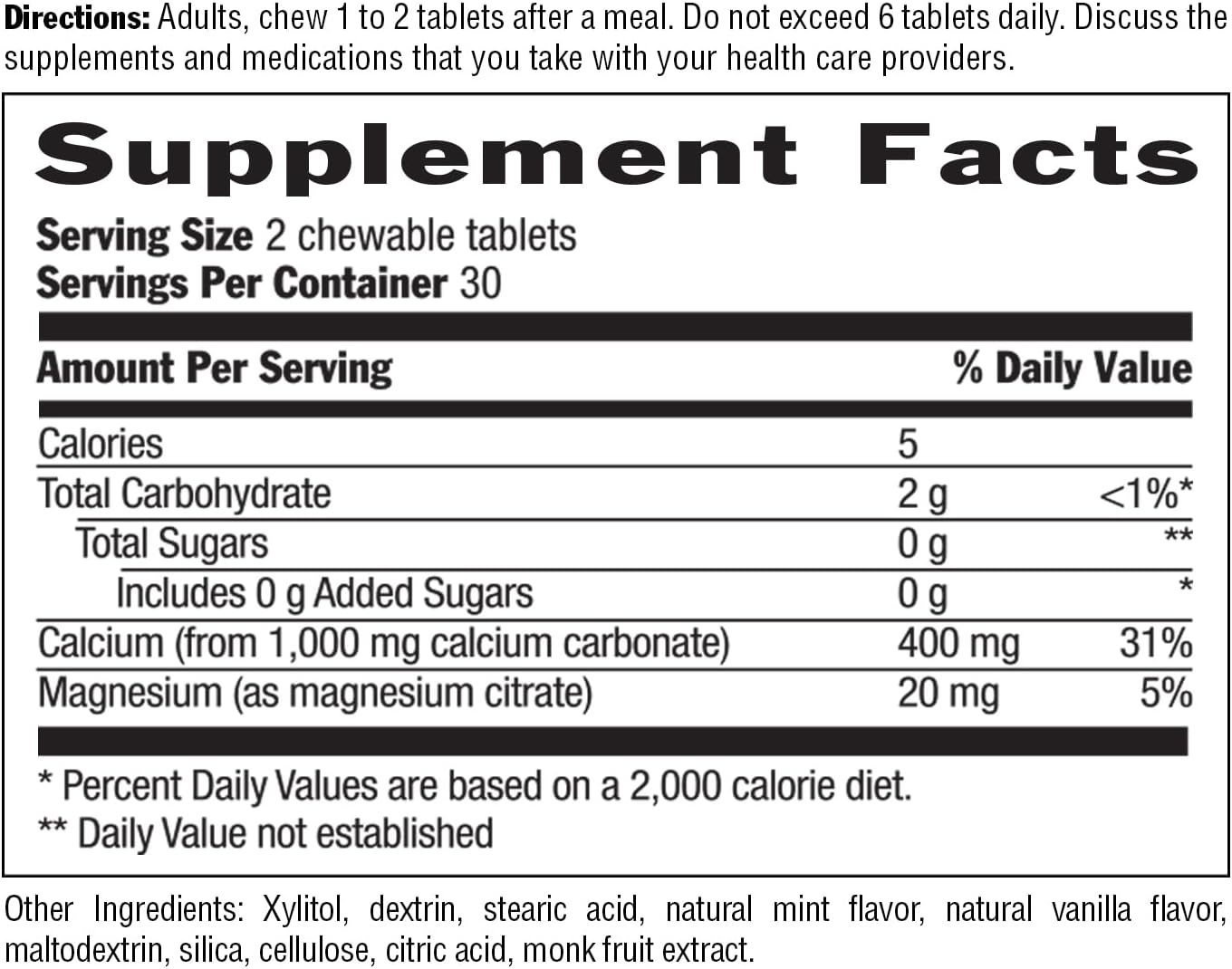 Country Life Acid Rescue Chewable Tablets - Certified Vegan & Gluten-Free Heartburn Relief, 400mg Calcium & Magnesium, Non-GMO, Sugar-Free Mint Flavor, Supports Bone Health, 60 Count