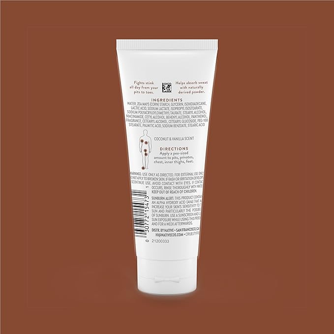 Native Whole Body Deodorant Cream Contains Naturally Derived Ingredients, Deodorant for Women & Men | 72 Hour Odor Protection, Aluminum Free with Coconut Oil and Shea Butter | Coconut & Vanilla
