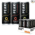 Peak Cocktails Non-Alcoholic Cocktail | Adaptogens, Nootropics, Superfoods for Recovery, Calm, Sleep | Ashwagandha, Tart Cherry, L-Theanine | Mixologist-crafted | 8.4 oz, 12-Pack Variety Pack
