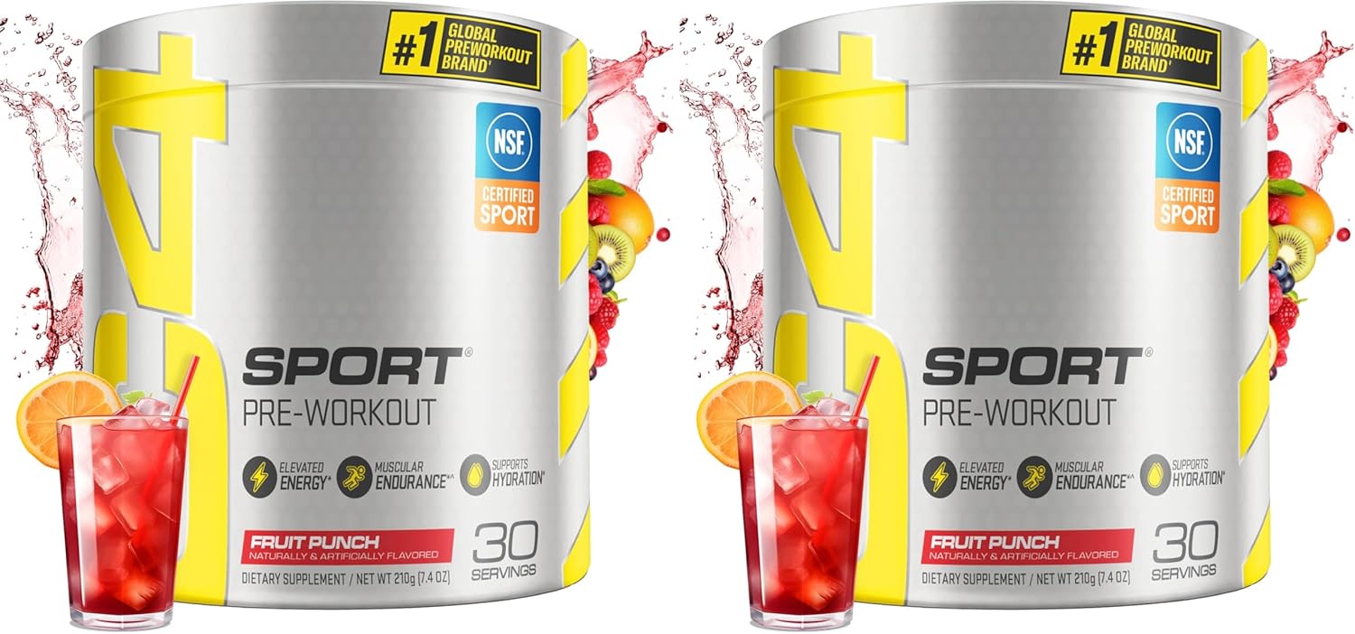 Cellucor C4 Sport Pre Workout Powder Fruit Punch - NSF Certified for Sport | 30 Servings, Packaging May Vary. (Pack of 2)