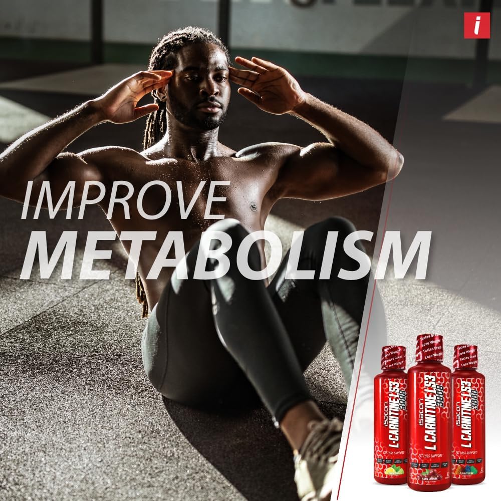 iSatori L-Carnitine LS3 3000, Liquid L-Carnitine with Acetyl L-Carnitine, L-Carnitine L-Tartrate, Stimulant Free Pre Workout, No Calories, Sugar, Gluten, Keto-Friendly, Sour Cherry (32 Servings)