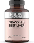 Optimal Carnivore Grass Fed Beef Liver Capsules, Freeze Dried in Convenient Pills, 180 Capsules, Desiccated Supplement