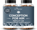 Conception For Him – Fertility Supplements for Men, Male Fertility Support & Prenatal – Optimal Sperm Count, Motility Strength – Ashwagandha, Folate Folic Acid, Magnesium, Zinc – 120 Veg Soft Capsules