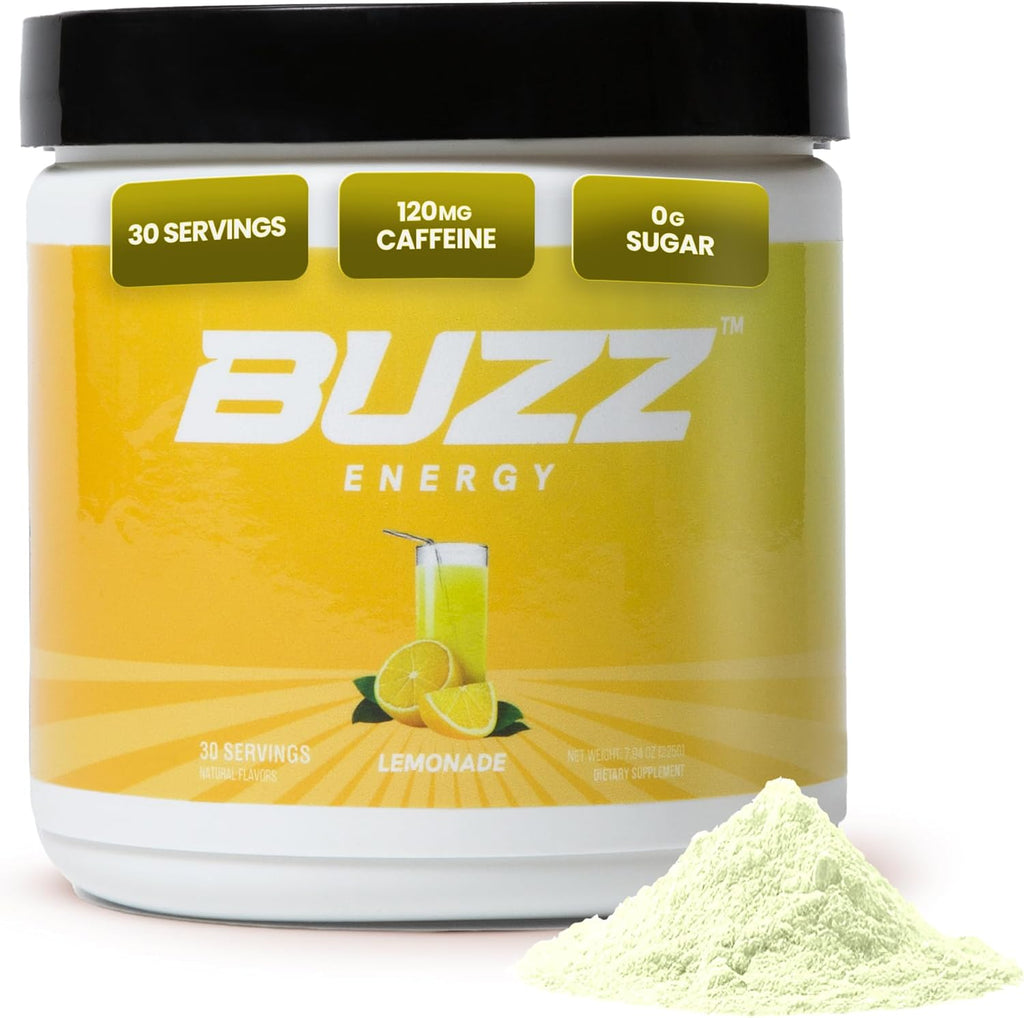 Morning Buzz Energy Drink Powder - Energy Boost - Sugar-Free Energy with Antioxidants - Morning Kick and Sports Nutrition Endurance Product - 30 Servings, Lemonade, 8 Ounces