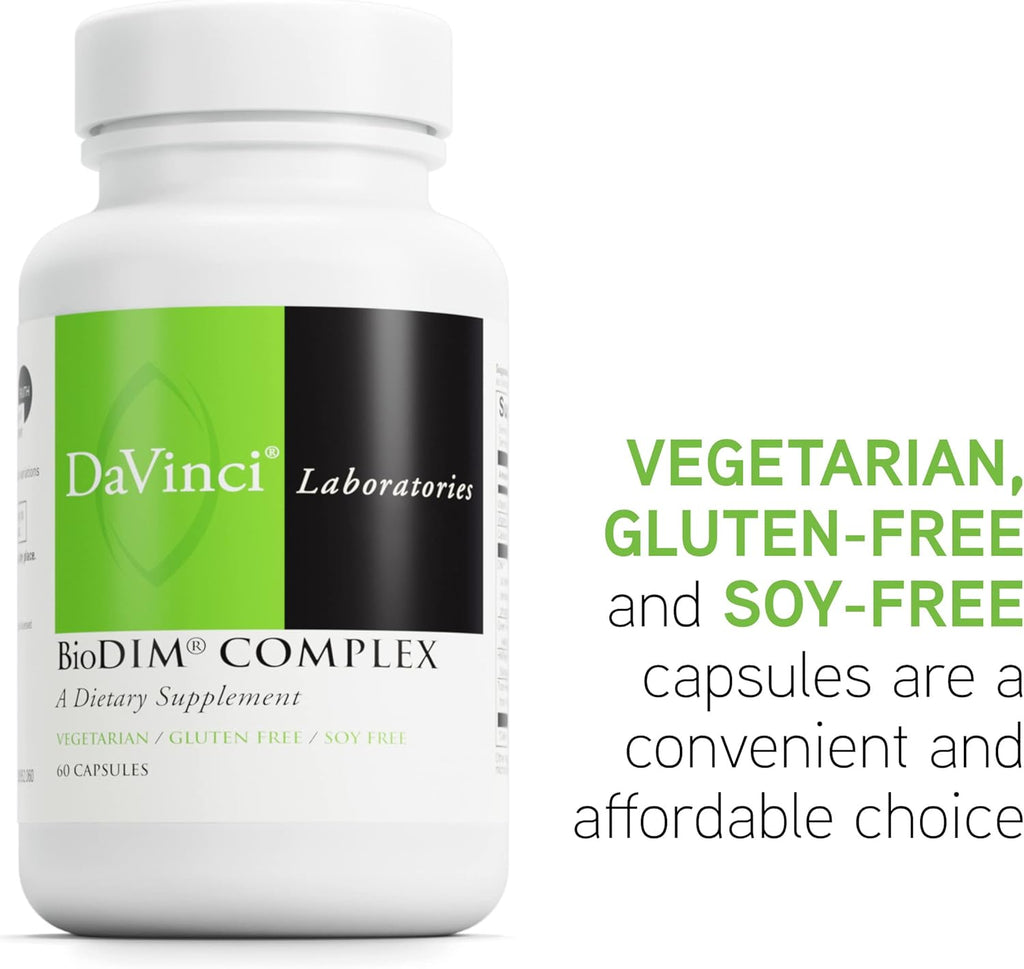 DAVINCI Labs BioDIM Complex - Hormone Support Supplement with Vitamin D3, DIM, Green Tea Extract, Vitamin E, Calcium, HMRlignan & Trans-Resveratrol* - 60 Capsules (30 Capsules)