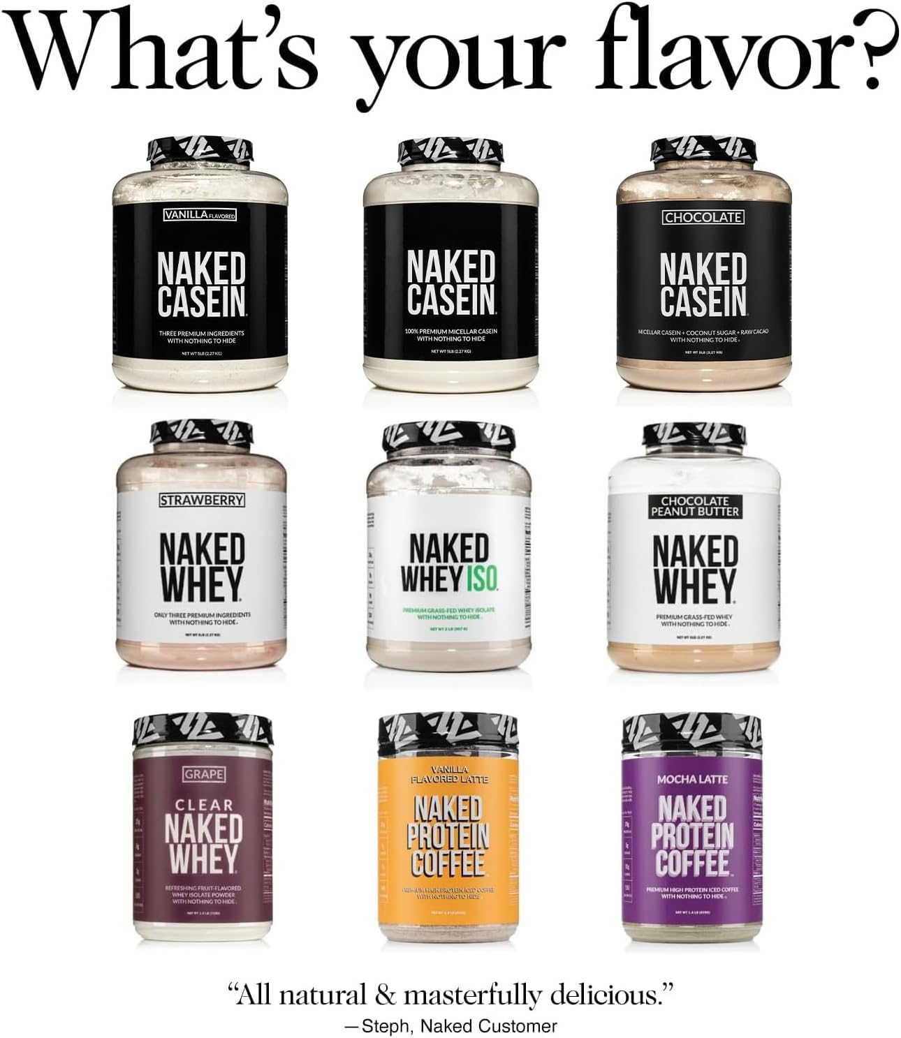 NAKED Casein - 2Lb Micellar Casein Protein - Bulk, GMO-Free, Gluten Free, Soy Free, Preservative Free - Stimulate Muscle Growth - Enhance Recovery - 30 Servings