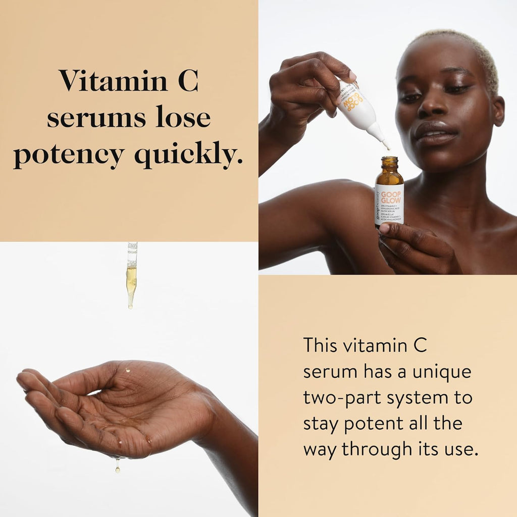 goop Beauty 20% Vitamin C + Hyaluronic Acid Serum | Hydrating, Firming, & Brightening | Improves Tone & Texture | Paraben and Silicone Free | 1 fl oz