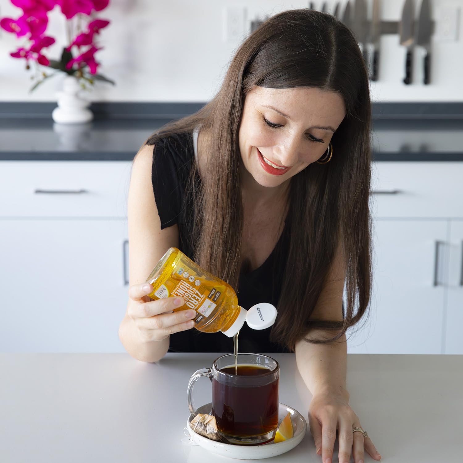 Wholesome Yum Zero Sugar Honey Substitute (Keto) - Natural Sugar Free Honey Alternative With Monk Fruit & Allulose - Zero Net Carbs, Non GMO, Gluten Free, No Aftertaste (11 oz)