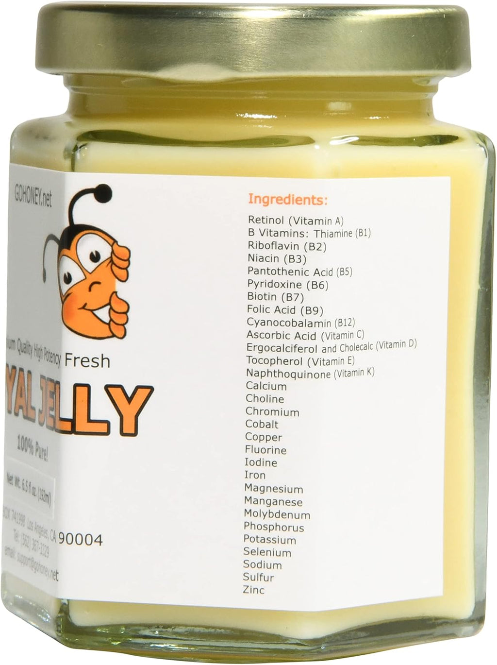 Royal Jelly Organic – Unfiltered Raw Royal Jelly Energy Supplement for Men and Women – Immune Support Supplement with Retinol, Vitamin B, Biotin, Niacin, – 6.5 oz, Glass jar