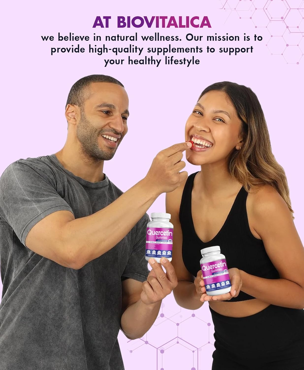 Quercetin Gummies by BioVitalica - Quercetin with Bromelain Vitamin C and Zinc & Elderberry + Vitamin D3-5 in 1 Immune Support - Zinc Quercetin 750 mg for Kids and Adults (1)