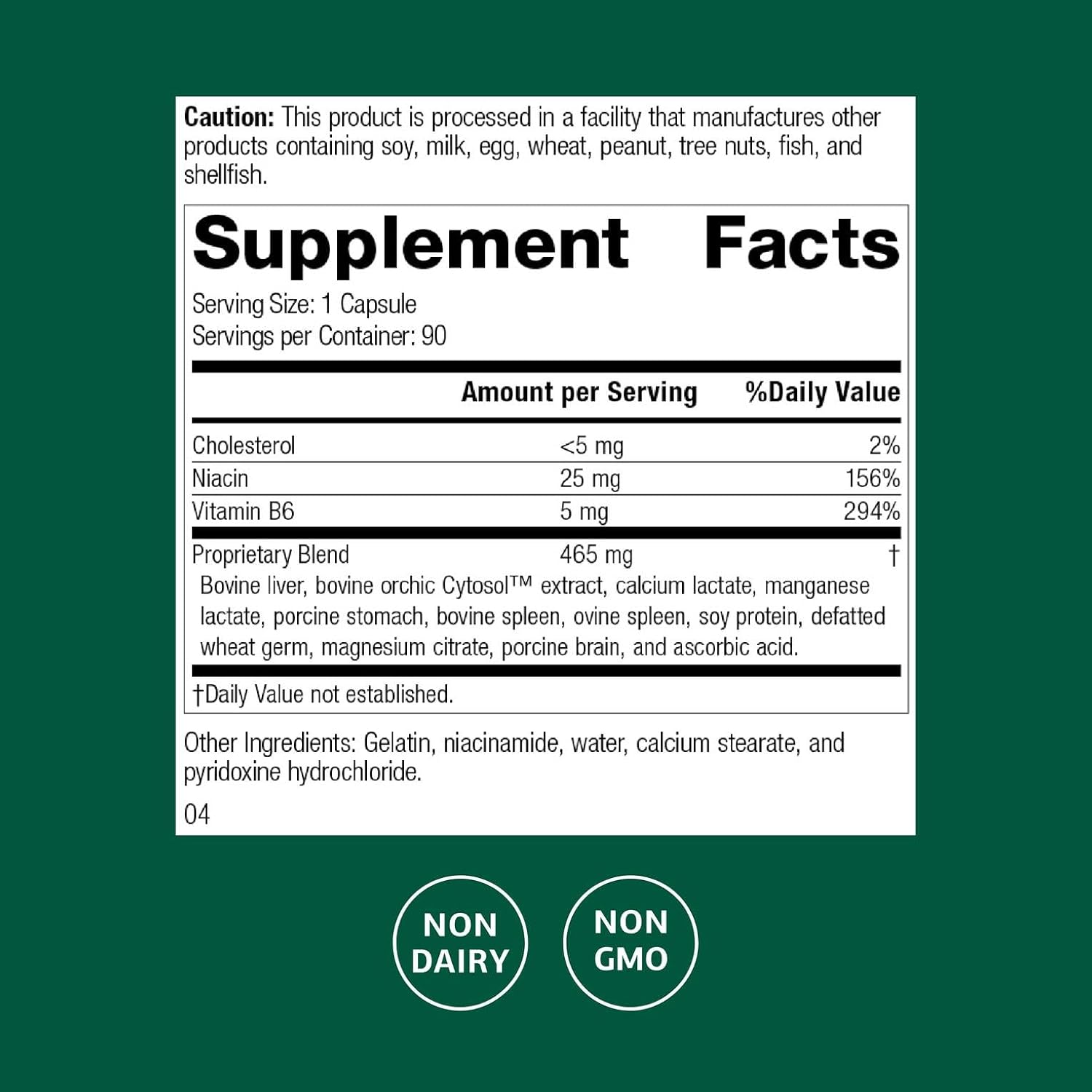 Standard Process Inc. Orchex - Whole Food Nervous System Supplements, Cholesterol, Mental Clarity and Emotional Support with Soy Protein, Ascorbic Acid, Calcium Lactate, Wheat Germ - 90 Capsules